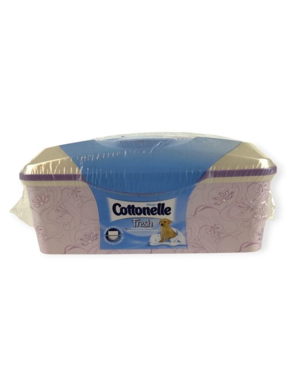Cottonelle Fresh Flushable Wipes 42 ct Pop-Up Reusable Container Purple Floral